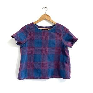 Madewell Rivet & Thread Japanese Denim Top blue